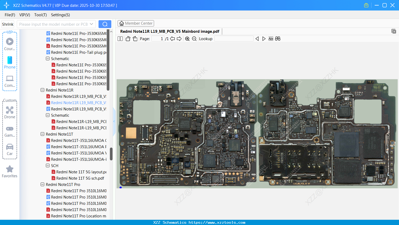 Xiaomi Redmi Note11R L19_MB_PCB_V5 Mainbord Image
